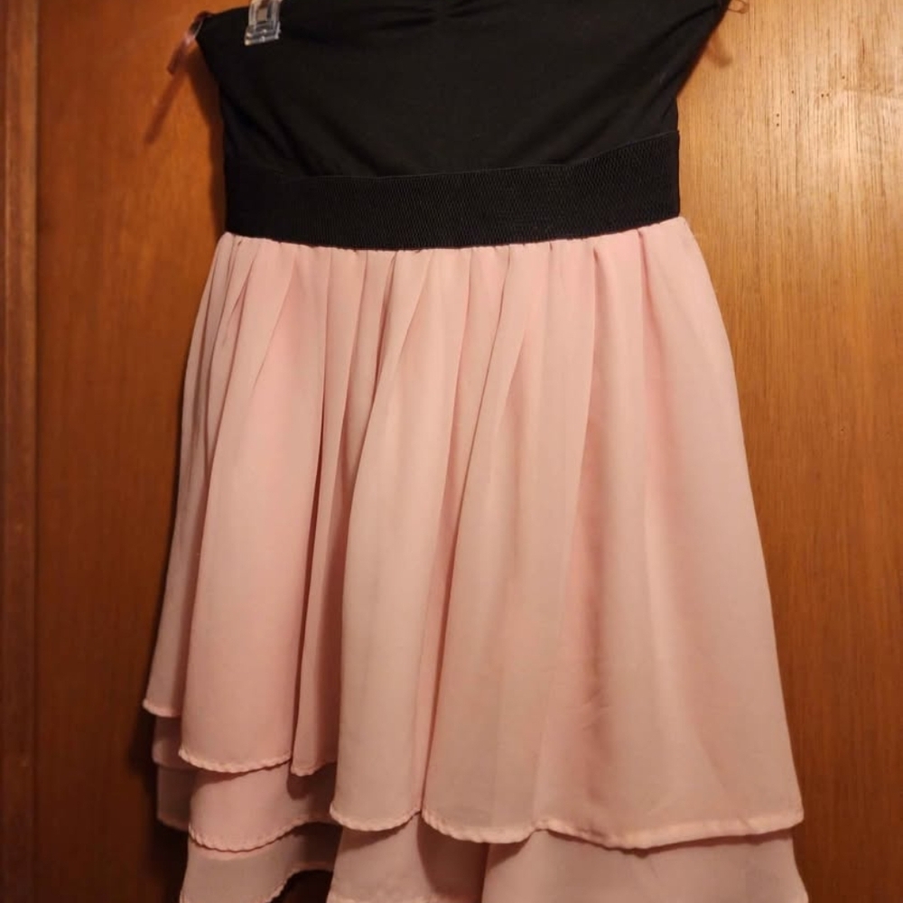 Wet Seal Black and Pink Strapless  Dress